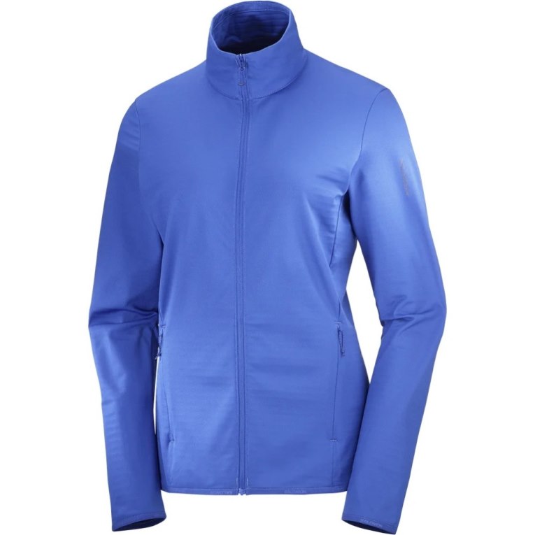 Chaquetas Salomon Essential Lightwarm Full Zip Mujer Azules | MX HOIX485